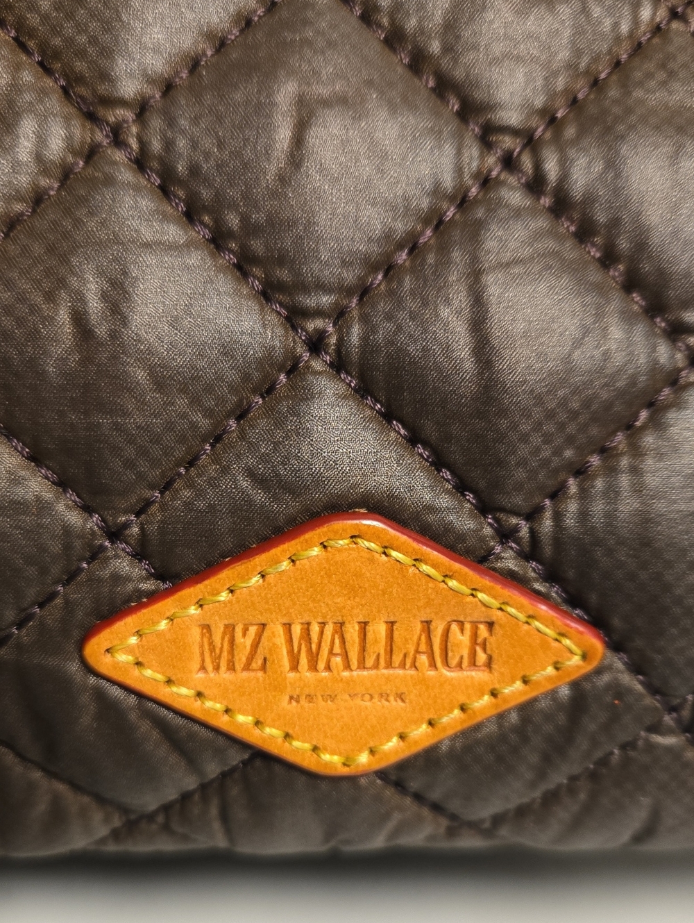 MZ Wallace Quilted Chocolate Nylon Crossbody - Picture 10 of 14